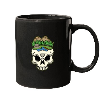 Discover Skeleton Head Camp Campsite Camper Camping Mugs