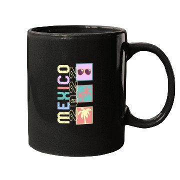 Discover Mexico 2022 Mugs, Mexican Sunglasses Palm Tree