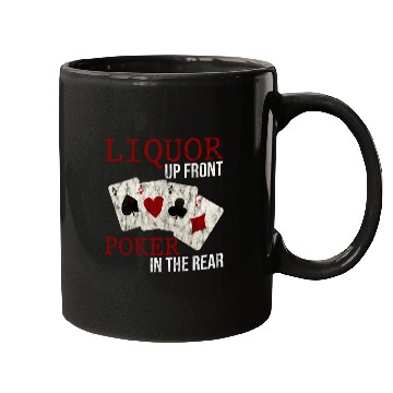Discover Liquor Up Front, Poker In The Rear 3 Mugs