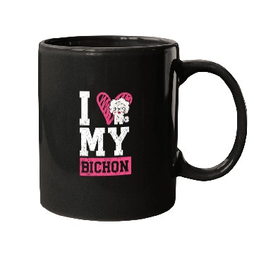 Discover I Love My Bichon Frise Curly Hair Pup Puppy Lover Mugs