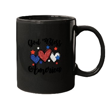 Discover God Bless America Patriotic USA Hearts 4th of July Mugs