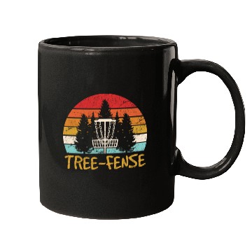 Discover Tree-fense Disc Golf Players Funny Frisbee Golf Di Mugs