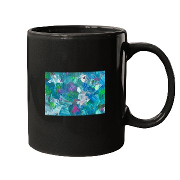 Discover Abstract Blue Teal Brushstrokes Painting Mugs