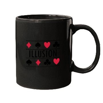 Discover Illusion with card symbols spell magic poker Mugs