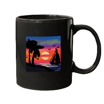 Discover Beach Sunset Mugs