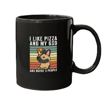 Discover I Like Pizza And My German Shepherd Mugs
