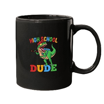 Discover High School Dude T-Rex Dinosaur Boys Mugs