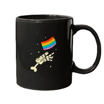Discover Lgbtq Hand Rainbow Flag Queer Pride Mugs