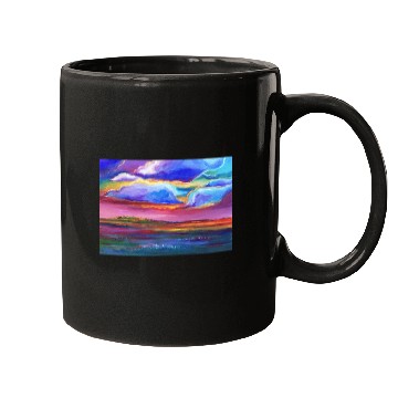 Discover Colorful Sunset Landscape Painting Mugs