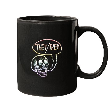 Discover LGBTQ+ Rainbow Pride They Them Pronouns Skull Mugs