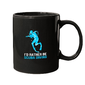 Discover Funny Scuba Diver Id Rather Be Scuba Diving Mugs
