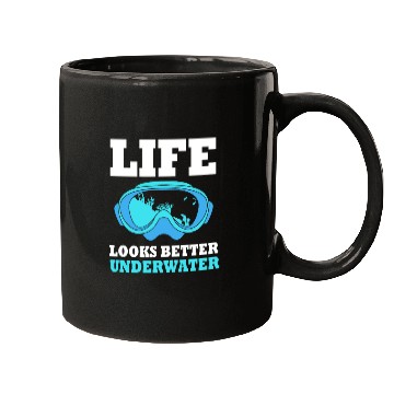 Discover Life Looks Better Underwater Funny Scuba Diving Mugs