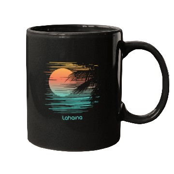 Discover Artistic Lahaina Maui Hawaii Palm Tree Vacation Mugs