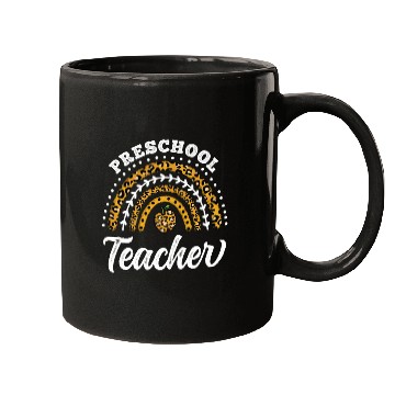 Discover Preschool Teacher Leopard Rainbow Back To School Mugs