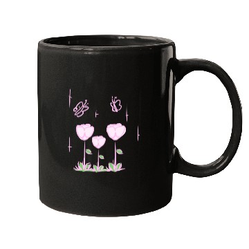 Discover butterfly pink flowers nature Mugs