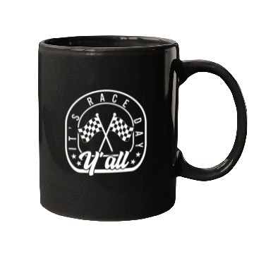 Discover It's Race Day Y'all Mugs, Race Day Checkered