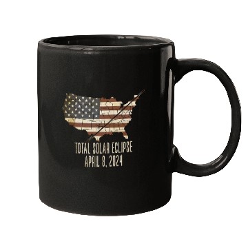 Discover Total Solar Eclipse April 8 2024 Totality USA Map Mugs