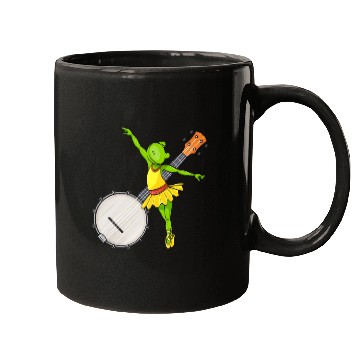 Discover Ballet Dancing Frog Banjo Bluegrass Music Mugs