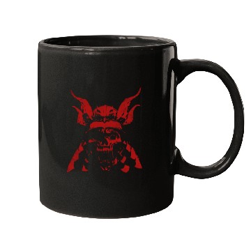 Discover Samurai Demon Face - Red Mugs