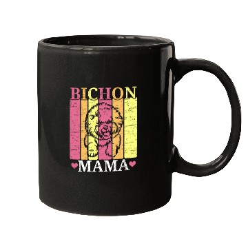 Discover Bichon Frise Mama Dog Lover Puppy Paw Love Mugs