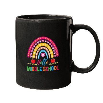 Discover Hello Middle School Teacher Rainbow Mugs