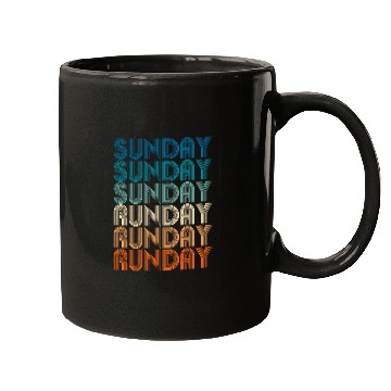 Discover Sunday Runday Vintage Retro Fitness Training Mugs