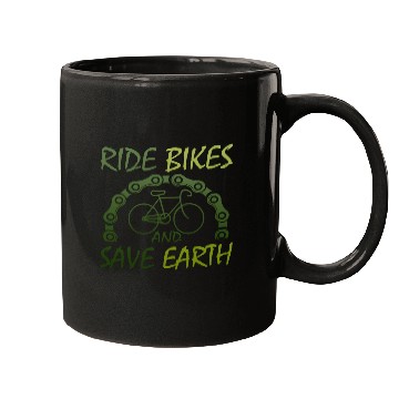 Discover RIDE BIKES AND SAVE EARTH Mugs