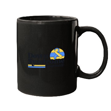 Discover Down Syndrome Awareness Retro Sunset Yellow Blue Mugs