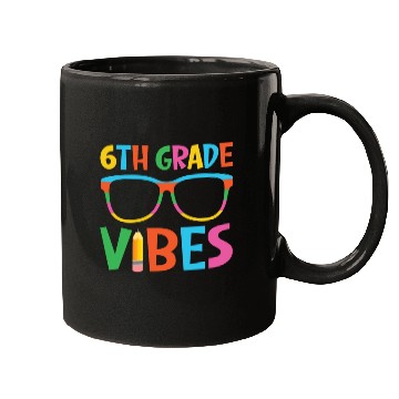 Discover Sixth Grade Vibes Back To School 6th Retro Teacher Mugs