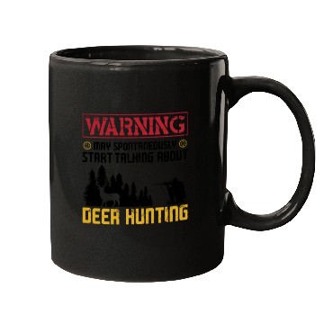 Discover Buck Deer Hunting Hunter Warning Mugs