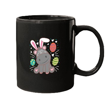 Discover Hippo Wearing Rabbit Bunny Ears Funny Easter Mugs
