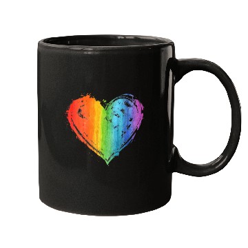 Discover LGBT Gay Lesbian Pride Month Heart Flag LGBT Mugs