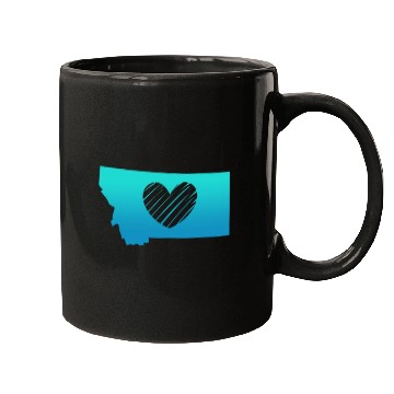 Discover Montana Map Heart Mugs