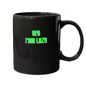 Discover i'm not lazy non removable green Mugs