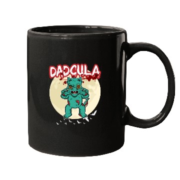 Discover Dadcula Dracula Vampire Dad Funny Halloween Party Mugs
