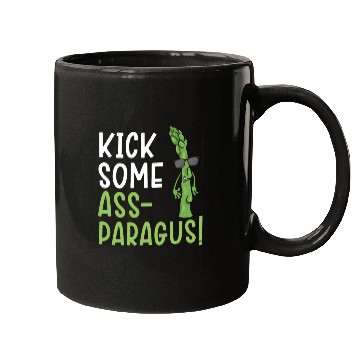 Discover Kick Some Ass-paragus Asparagus Vegetable Vegan Mugs