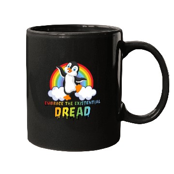 Discover Embrace The Existential Dread Penguin Rainbow Mugs