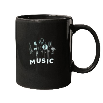 Discover Musical Notes Vinyl Guitar Music Lover Mugs