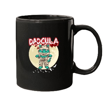 Discover Dadcula Dracula Vampire Dad Funny Halloween Party Mugs