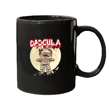 Discover Dadcula Dracula Vampire Dad Funny Halloween Party Mugs