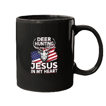 Discover Buck Deer Hunting Hunter Jesus Mugs