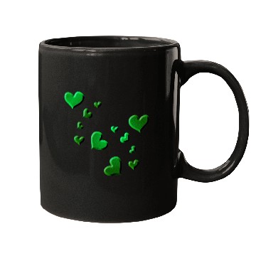Discover Hearts pattern green icon glitter Mugs