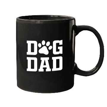 Discover Dog Dad (white text) Mugs
