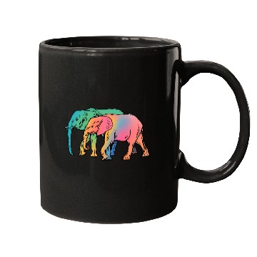 Discover Accept me as I am. Elephants on a walk in wild Mugs