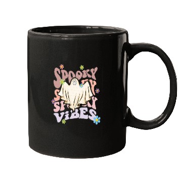 Discover Spooky Season Retro Wavy Halloween Ghost Mugs