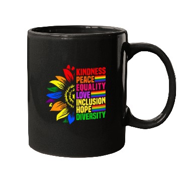 Discover Kindness Peace Equality Love Inclusion Hope LGBT Mugs