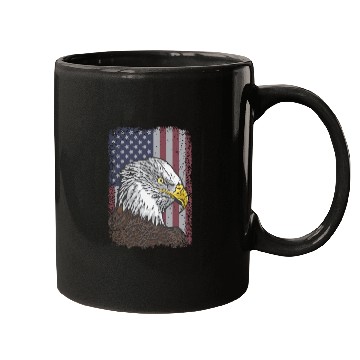 Discover Bald Eagle - American Flag - Patriotic Mugs