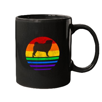 Discover LGBT Pug Rainbow Flag Mugs