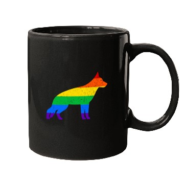 Discover LGBT German Shepherd Rainbow Flag Mugs
