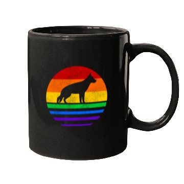 Discover LGBT German Shepherd Rainbow Flag Mugs